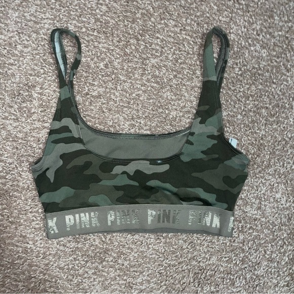 VS PINK Victoria's Secret Camo Style Lightly Lined Sports Bra Size XS - Picture 2 of 5